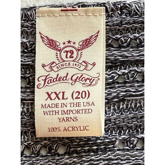 Faded Glory Womens Size XXL Black & Gray Open Front Cardigan *Runs Small - Picture 4 of 7